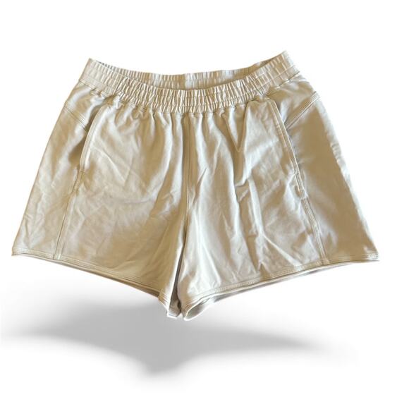 Lululemon LA Side Panel High-Rise Shorts Soft Gray Size 14 French Terry - Picture 1 of 4